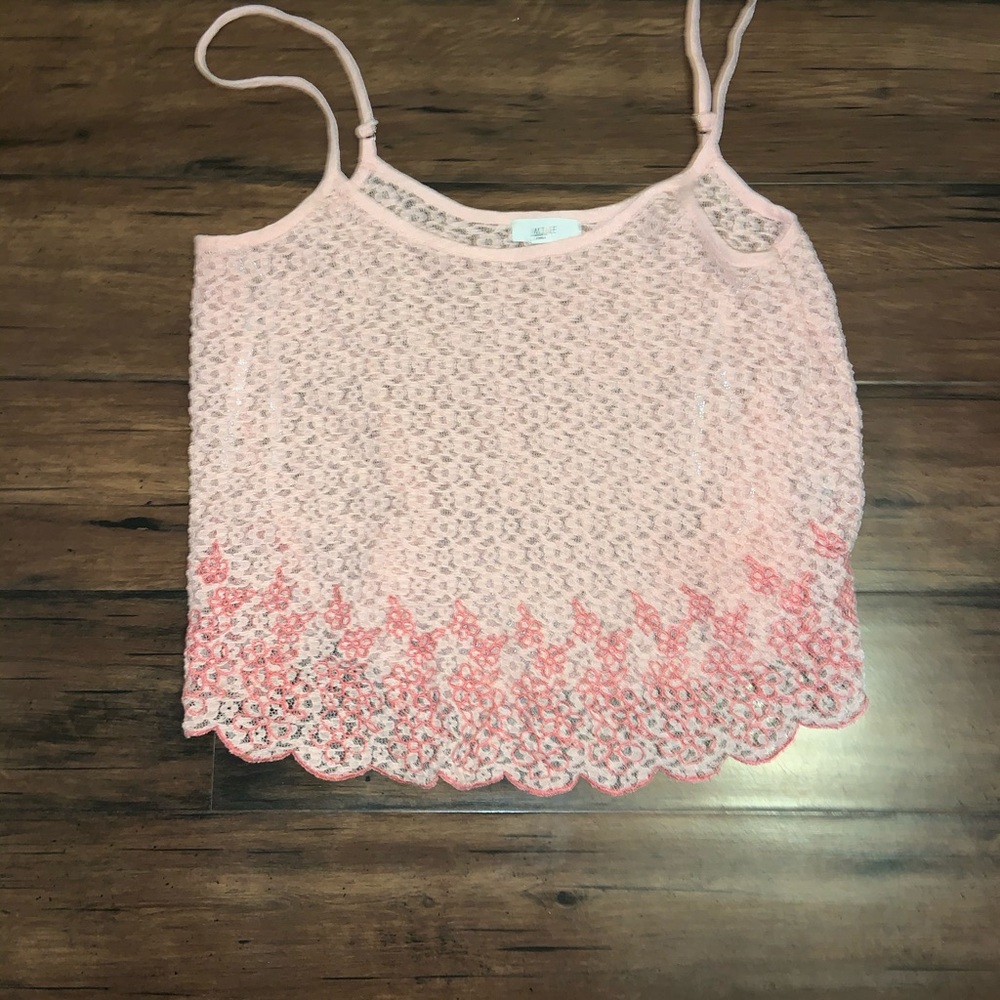 Pink lace tank top